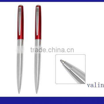 (va1105) hot sellred and silver color combine metal ball pen with logo