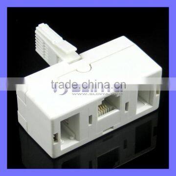 BT 1 Male to Dual Female RJ11 6P4C Plug Telephone Cable Adapter photo-1