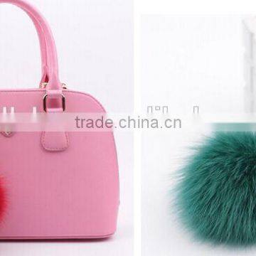 Multi Colors Women Girls Keychain Bag Phone Carkey Ornaments Fox Fur Pom Pom Keyring Quality Choice photo-5