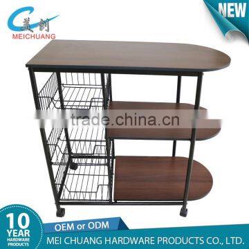 Eco-friendly Home Kitchen Vegetable Storage Rack With Wheels