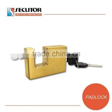 Rectangular Heavy Duty Brass Padlock and Key photo-3