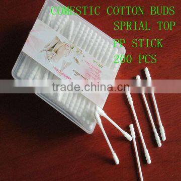 sprial cotton buds(200pcs) PP stick