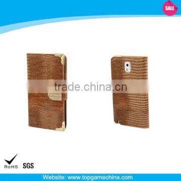 Wholesale Lizard print &wallet leather case for samsung note 3 n9000 accept paypal