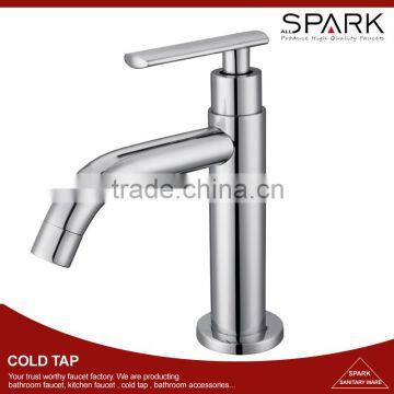 Deck mounted brass cold tap, chrome plated bathroom water tap