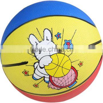 3# Color printed rubber Basket ball / Rubber toy balls