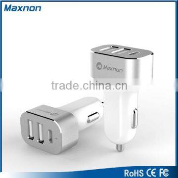 HOT SELL!USB port plus Type-C in- car charger for Macbook usb car charger