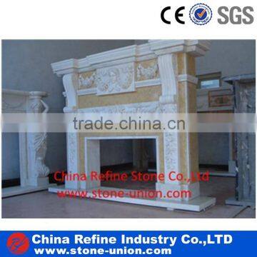 Colorful carve marble fireplace