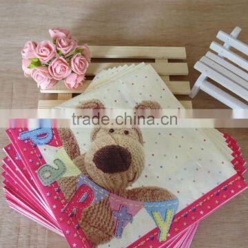 2016 Custom Made Color Paper Napkin animal printed paper napkin