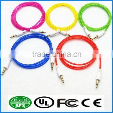 1M colorful 3.5mm aux cable for car,audio video cable