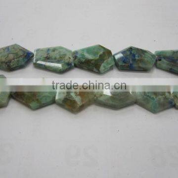 Wholesale azurite Tumbled flat loosen faceted gemstone