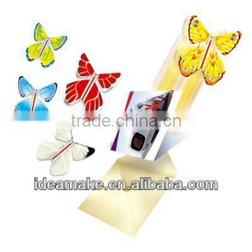 Promotion Gifts Wind Up Paper Butterfly from CD,Greeting Cards,Invitation Letter,Flowers and More