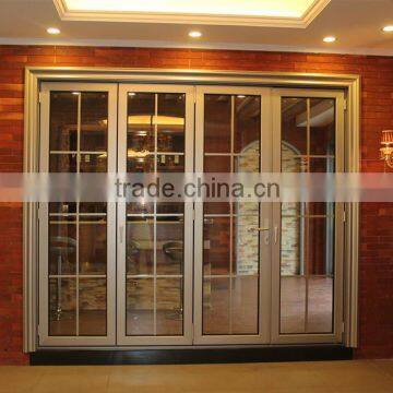 Popular & NEW DESIGN bifold door with grill design for villa & commercial entrance