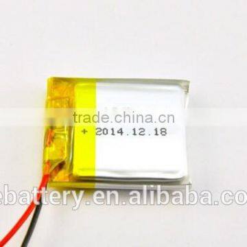 Rechargeable Li-polymer battery 652631 450mAH 3.7V