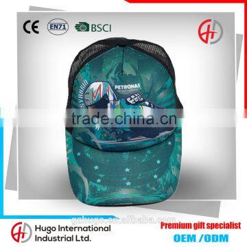 New Fashion High Quality America Hip-hop Style Sublimation Printing Curve Promotional Custom Cotton Mesh Baseball Cap