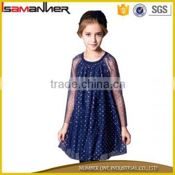 New arrival breathable shining heart girls chiffon frocks designs latest