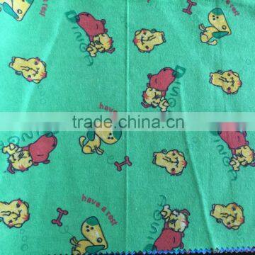 Printed 100% cotton flannel fabric, brushed flannel for baby clothing 20s*10s 40*42