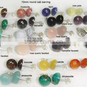 Wholesale earring hematite cabochon with 925 silver earring jewelry