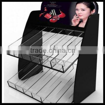 Black 2 layer nail oil acrylic display tray with dispenser