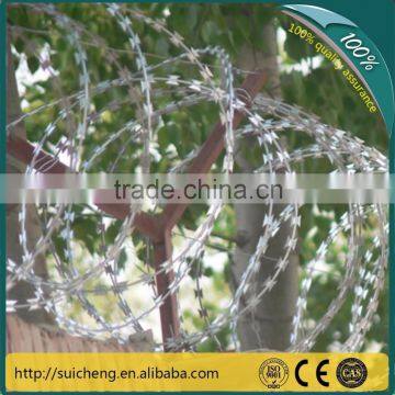 2015 new products galvanized safety razor wire/ concertina barber razor wire for military