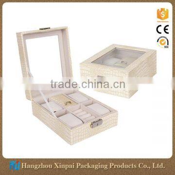 High quality pu leather jewelry organizer display box