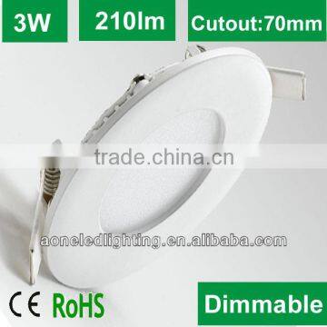 13mm ultra thin 3W round panel LED Downlights for 2014