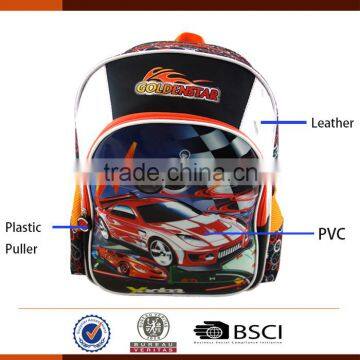 New Cartoon Car Print School Bag for Boys