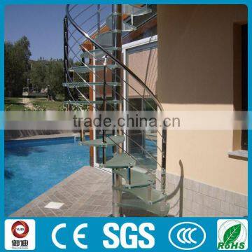 Indoor Modern Laminated Glass Tread Spiral Stairs for Attic photo-4