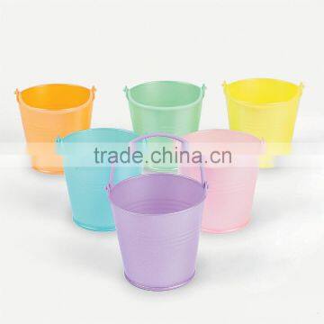 2016 New Design Hot Sale Popular Mini Plastic Pearlized Pastel Easter Pails with Handle Customized Cheap Promotional Mini Bucket