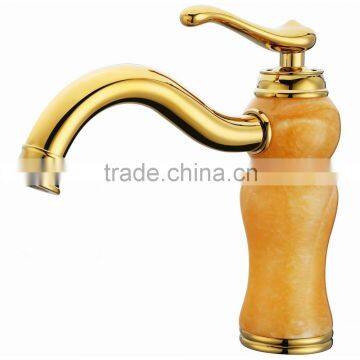 Good-looking golden finished crown handle kitchen faucets