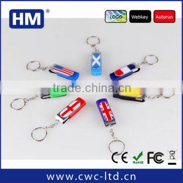 customized flag swivel usb flash drives with keychain