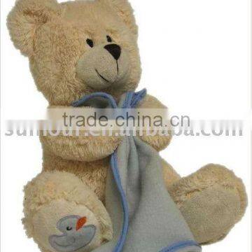 10 " Plush Baby Teddy Bear hug Blanket