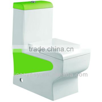 Siphonic one piece colored toilet green bathroom toilet 329