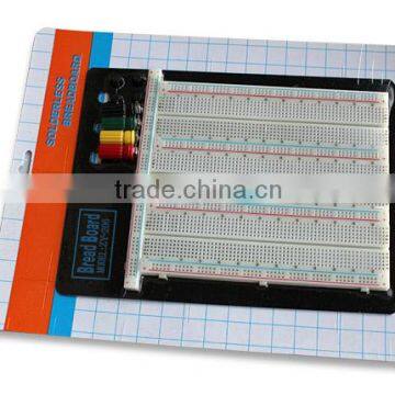 2014 hot sell white ABS metal reed 2390 tie-point testing breadboard universal circuit board