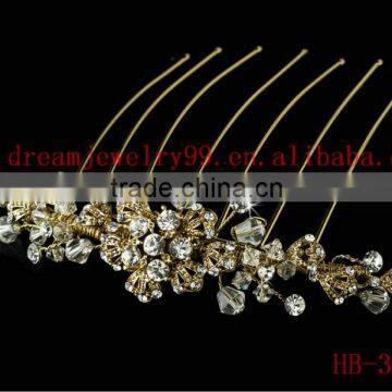 fashion gold plated alloy hair comb