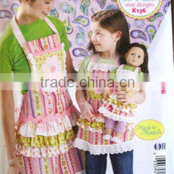 High quality painting new design cooking apron child adult doll apron set