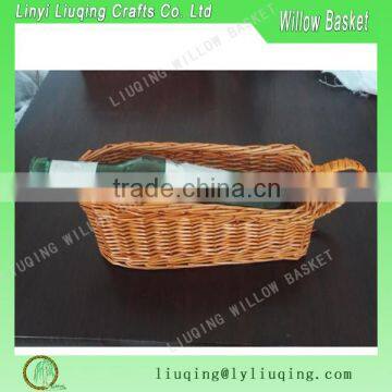 Party Decorative Willow Weaving Wine Holder Basket For One Bottle Wicker Wine Basket