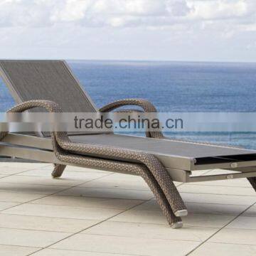 Synthetic wicker stackable chaise lounge