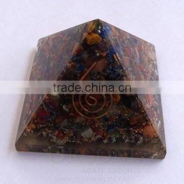 Chakra Stone Orgone Energy Pyramid | Orgonite-Orgone Energy Pyramid | Indian Healing Stones