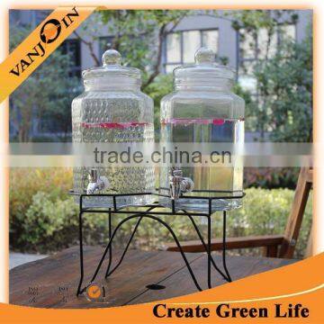 4L Clear Wine Dispenser Glass Jar With Glass Lid photo-4