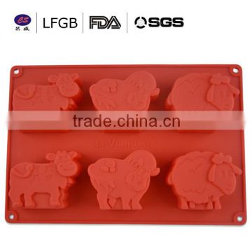 With stock! factory price and professional customized sheep shape silicone cake mould