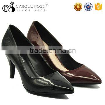 China wholesale Europe shining pu high heel stilettos shoes