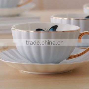 Porcelain Tea Cup and Saucer Coffee Cup Set with Saucer and Spoon