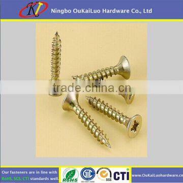 Phillips countersunk head gold zinc self tapping screw high quality for plastic