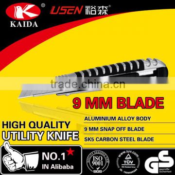 Aluminium Alloy 9mm RUBBER CRIP cutter knife