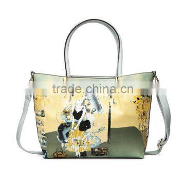 Trendy Ladies Printed Shoulder Bags Leather Handbags With Printing Pattern photo-2