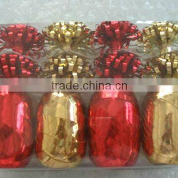 HOT SALE 12PCS Gold/Red Metallic Poly Gift Ribbons Bows Pack, Curling Ribbon Bows