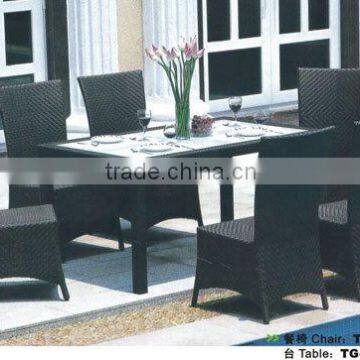 Rattan dining table and chair