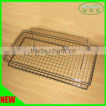 Chrome metal wire basket for supermarket display