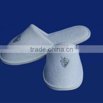 Closed toe hotel velvet slippers/ spa slippers/white slippers for hotel