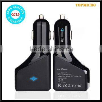 2016 Fashion Portable QC2.0 18W Multi 4 USB Phone Car Charger For iphone Android